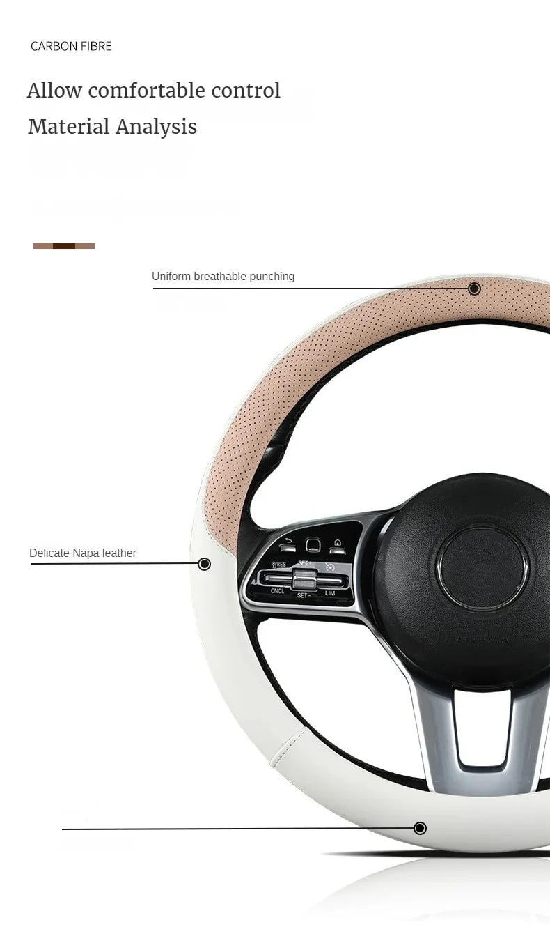 Perforated Nappa Leather Steering Wheel Cover