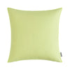 A square, lime green linen-textured cushion cover for an outdoor pillow.