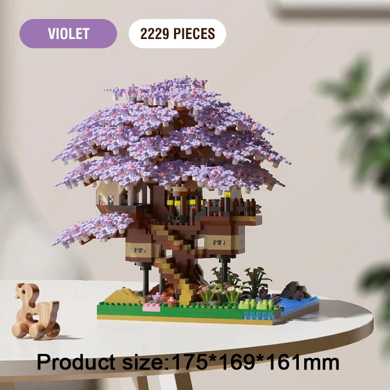 Cherry Blossom Tree Building Set with LED Lights