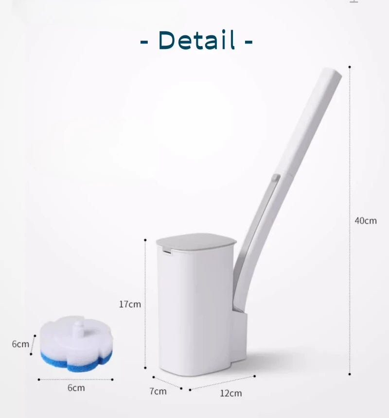 Disposable Toilet Brush Set with Replaceable Heads