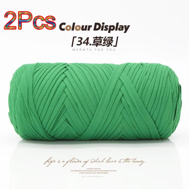 Elastic T-Shirt Yarn for Crochet and Knitting (2-Pack, 50m Each)