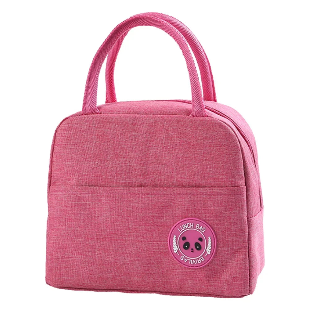 Insulated Canvas Lunch Bag with Butterfly Letter Pattern