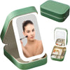 LED Lighted Travel Makeup Case with Adjustable Mirror