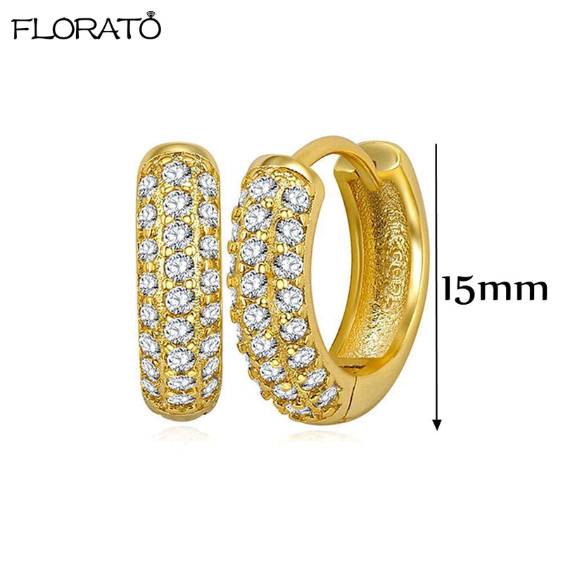 Minimalist CZ Huggie Hoop Earrings