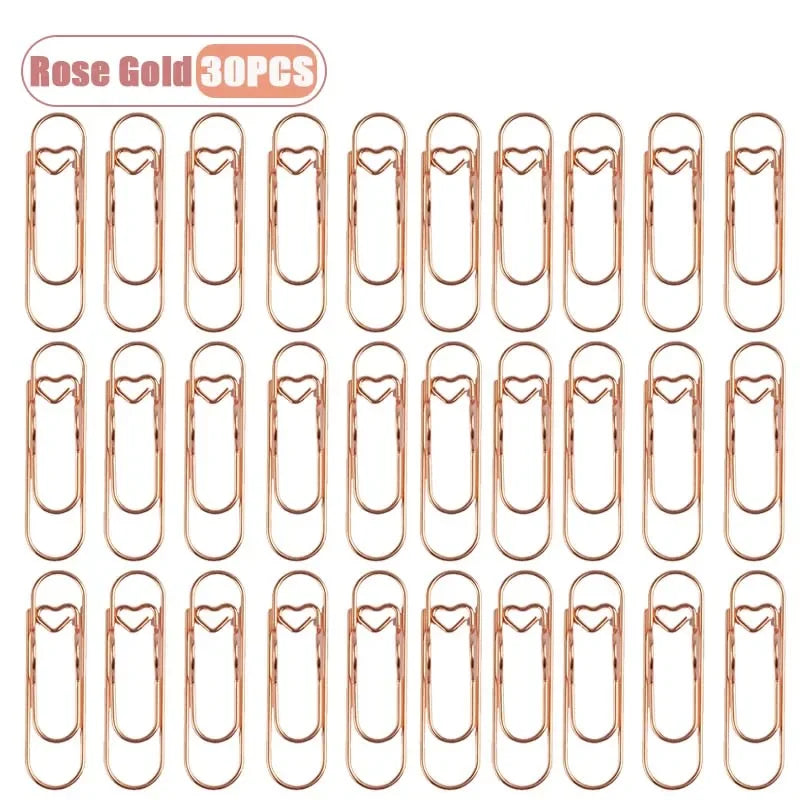 Heart-Shaped Metal Pen Clips for Notebooks and Journals
