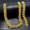 Set de Collar y Pulsera Cubana Chapada en Oro Italiano
