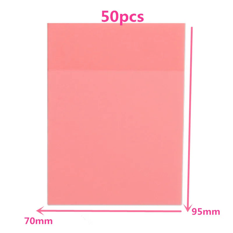 Clear Self-Adhesive Sticky Notes Pack of 50