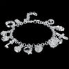 925 Sterling Silber Herzschlüssel Anhänger Armband