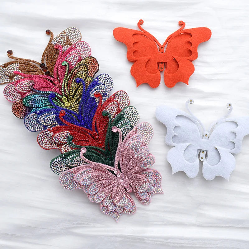 Colored Rhinestone Butterfly Applique for DIY Crafts