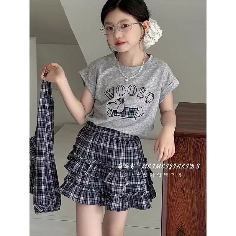 Kids' Summer T-Shirt and Ruffle Skirt Set