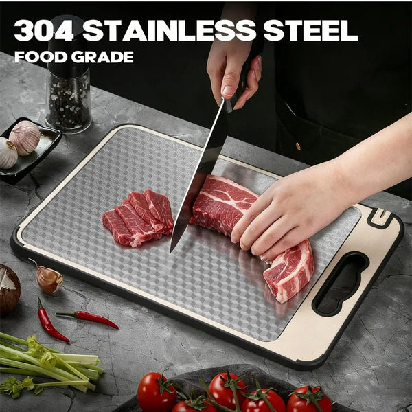 Stainless Steel Cutting Board with Measurement Guide