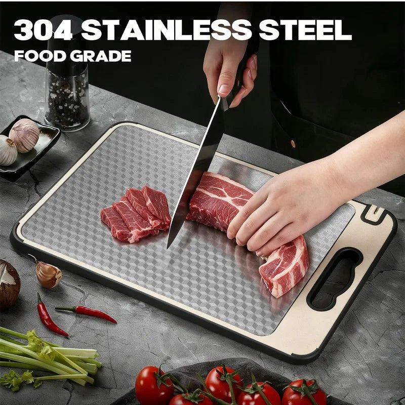 Stainless Steel Cutting Board with Measurement Guide