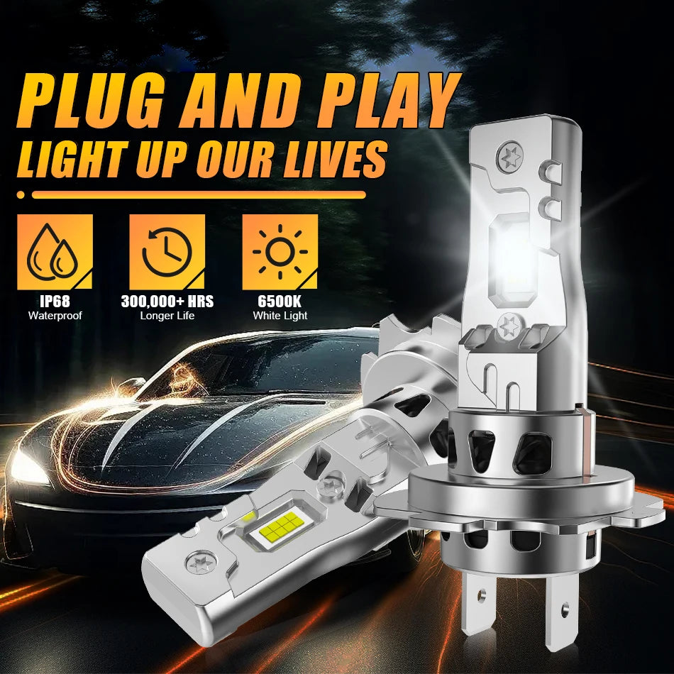 H7 LED Headlight Bulbs with Advanced Cooling (2-Pack)