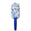 A blue and white super plush wheel cleaning brush with an ergonomic handle.
