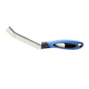 A hard bristle crevice cleaning brush with a blue and black non-slip handle.