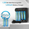 4-Slot Fast Charger for AA/AAA Lithium Batteries with LED Indicator