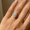 Bague en argent sterling 925 avec zircon taille marquise
