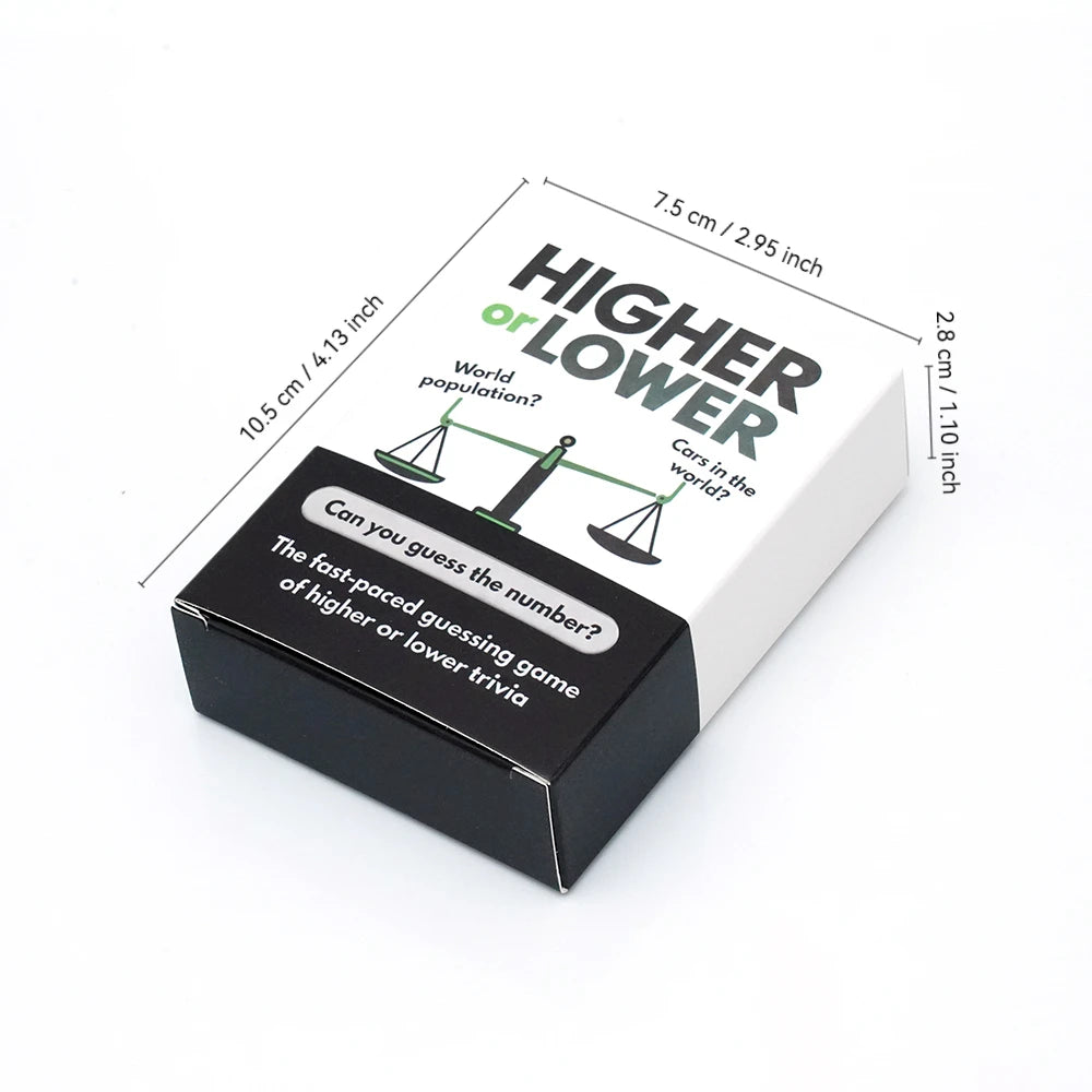 Higher or Lower Trivia Card Game - Fast-Paced Guessing Game for Groups