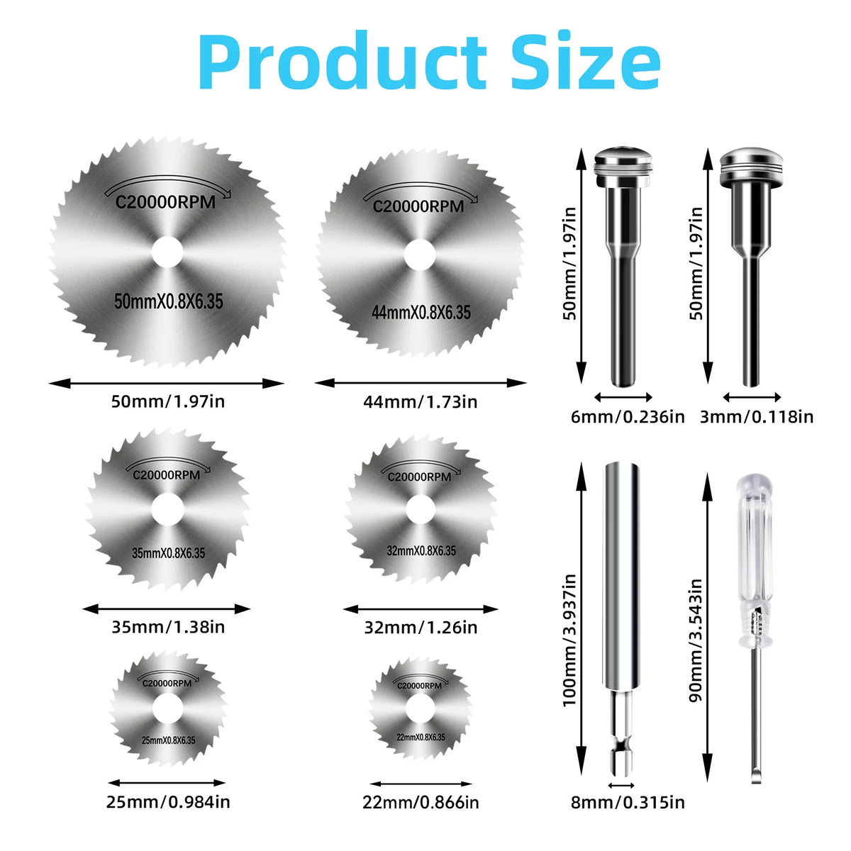 10-Piece High-Speed Steel Saw Blades Set with Universal 1/4-Inch Hex Shank