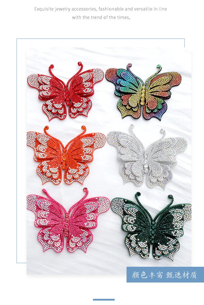 Colored Rhinestone Butterfly Applique for DIY Crafts
