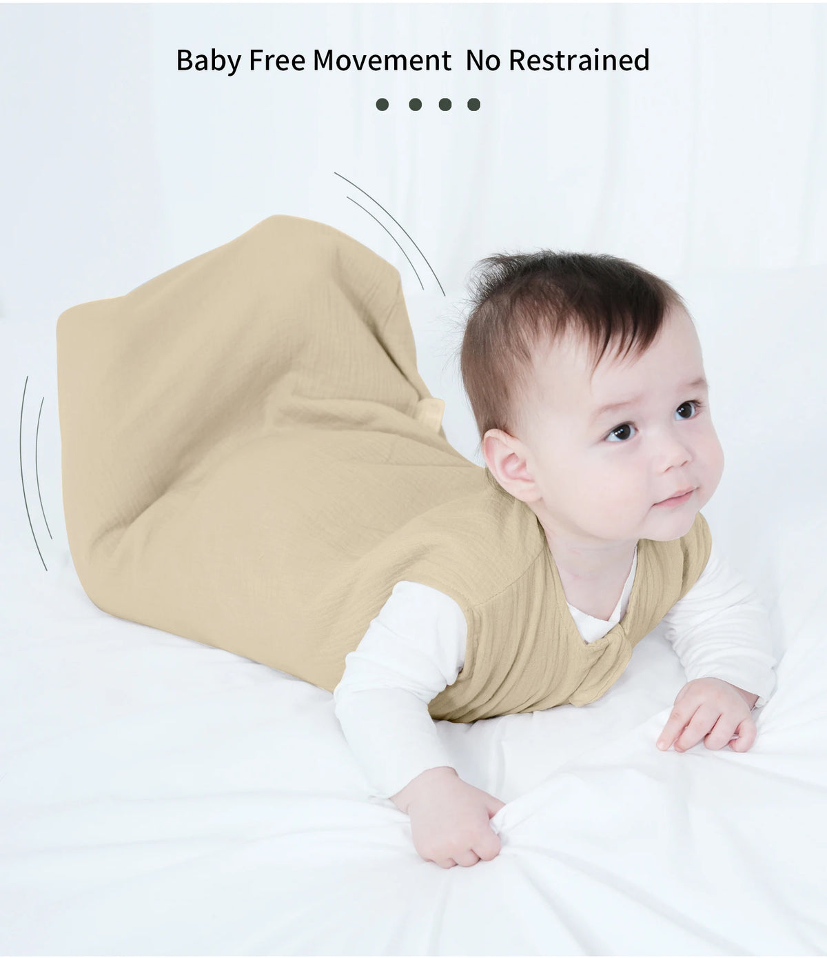 Muslin Cotton Baby Sleeping Bag – Anti-Kicking Cocoon for Newborns to 18 Months