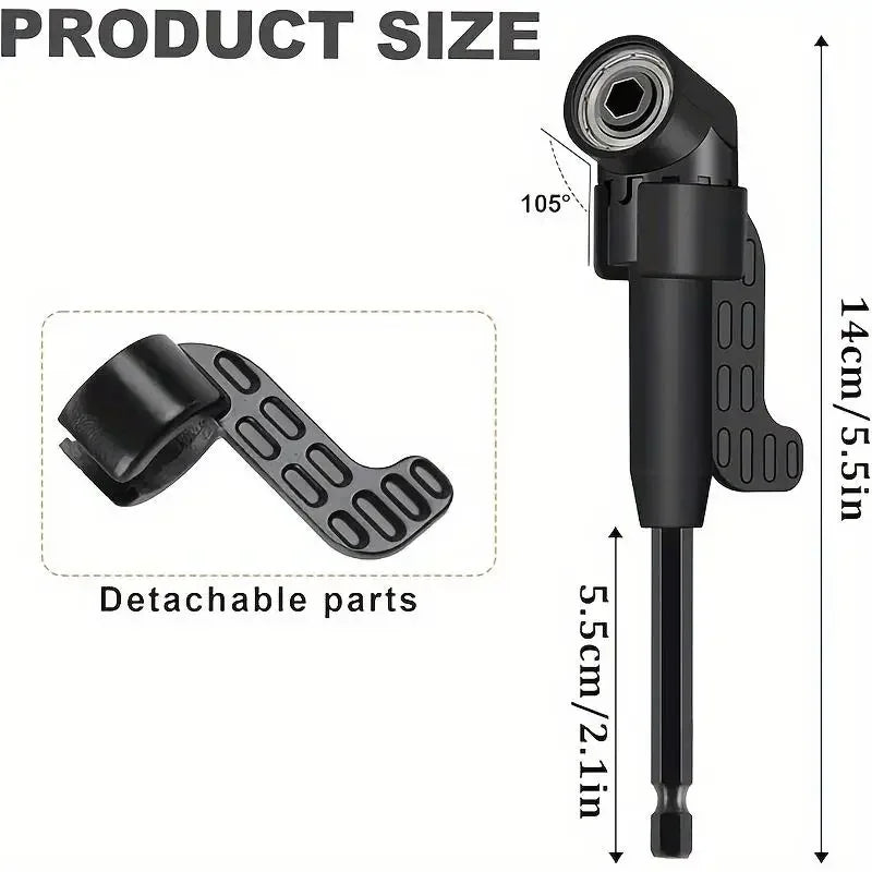 Right-Angle Drill Bit Adapter Set with Universal Sockets