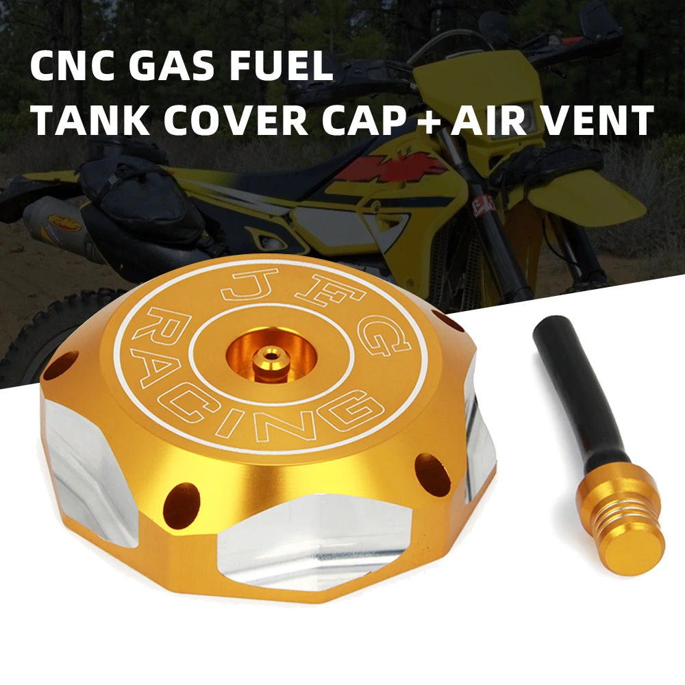 CNC aluminum motorcycle fuel tank cover cap with air vent and fitting