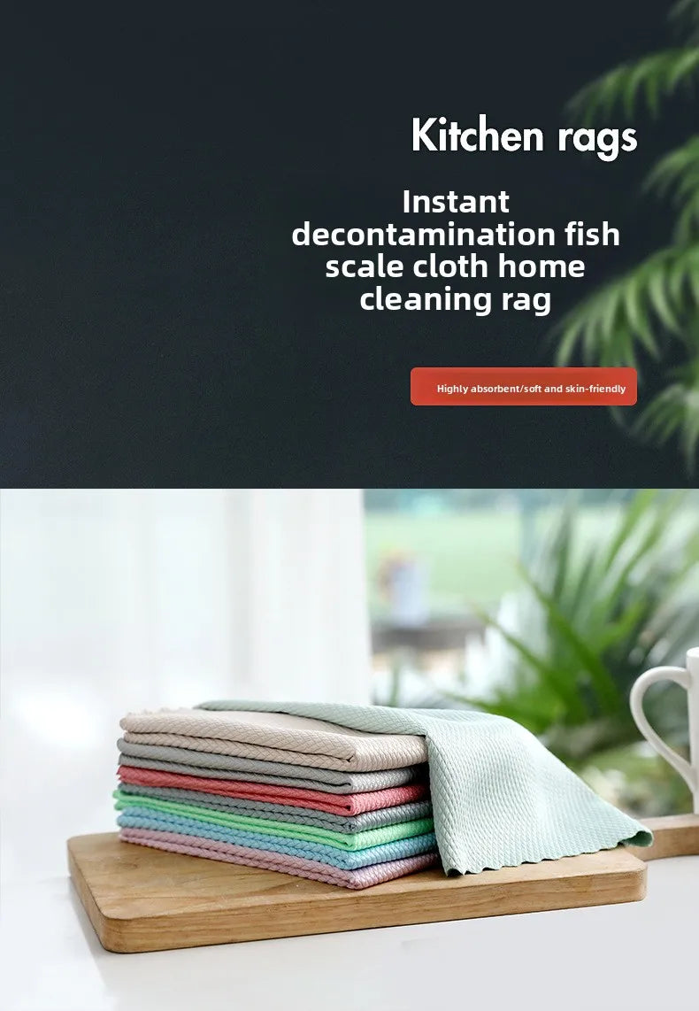 Microfiber Fish Scale Cleaning Cloths (5-Pack)