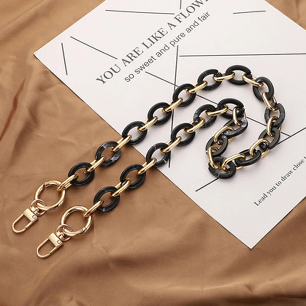 Acrylic Handbag Chain with Resin Accents