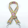 Elegant magnolia jacquard adjustable crossbody bag strap with a floral pattern
