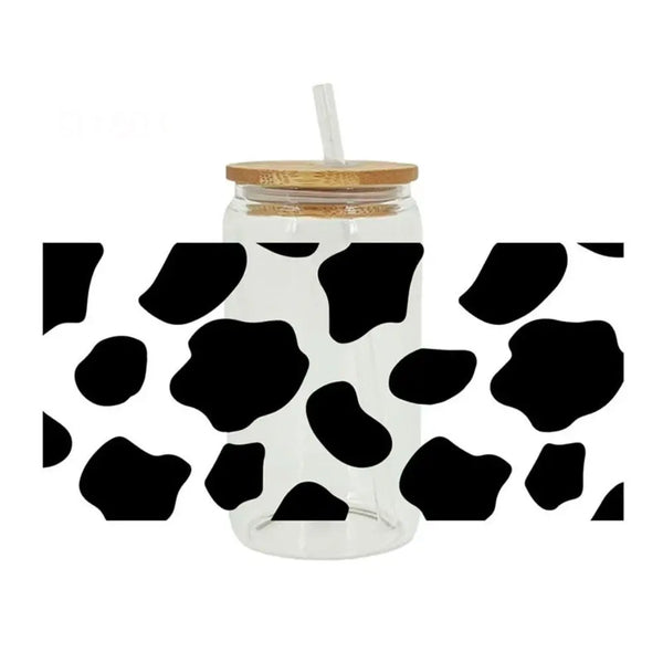 UV DTF Cup Wrap Sticker mit Leopardenmuster