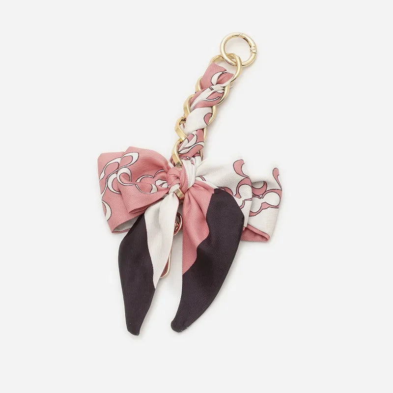 Elegant Bow Chain Bag Strap with Hanging Charm