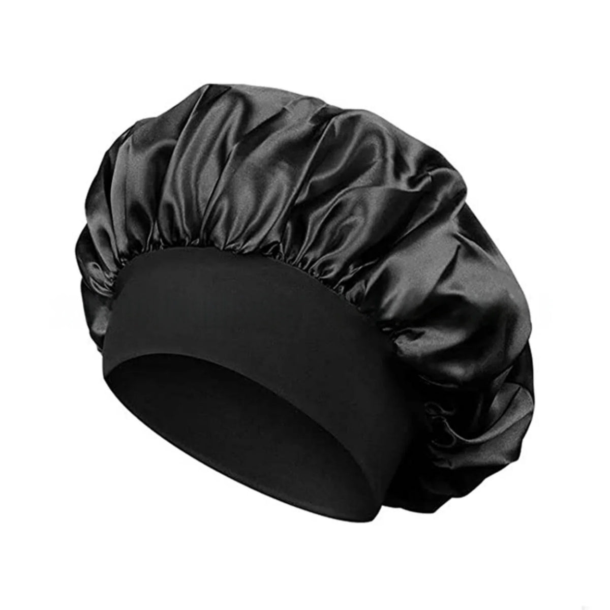 Elastic Wide-Band Satin Bonnet for Hair Care