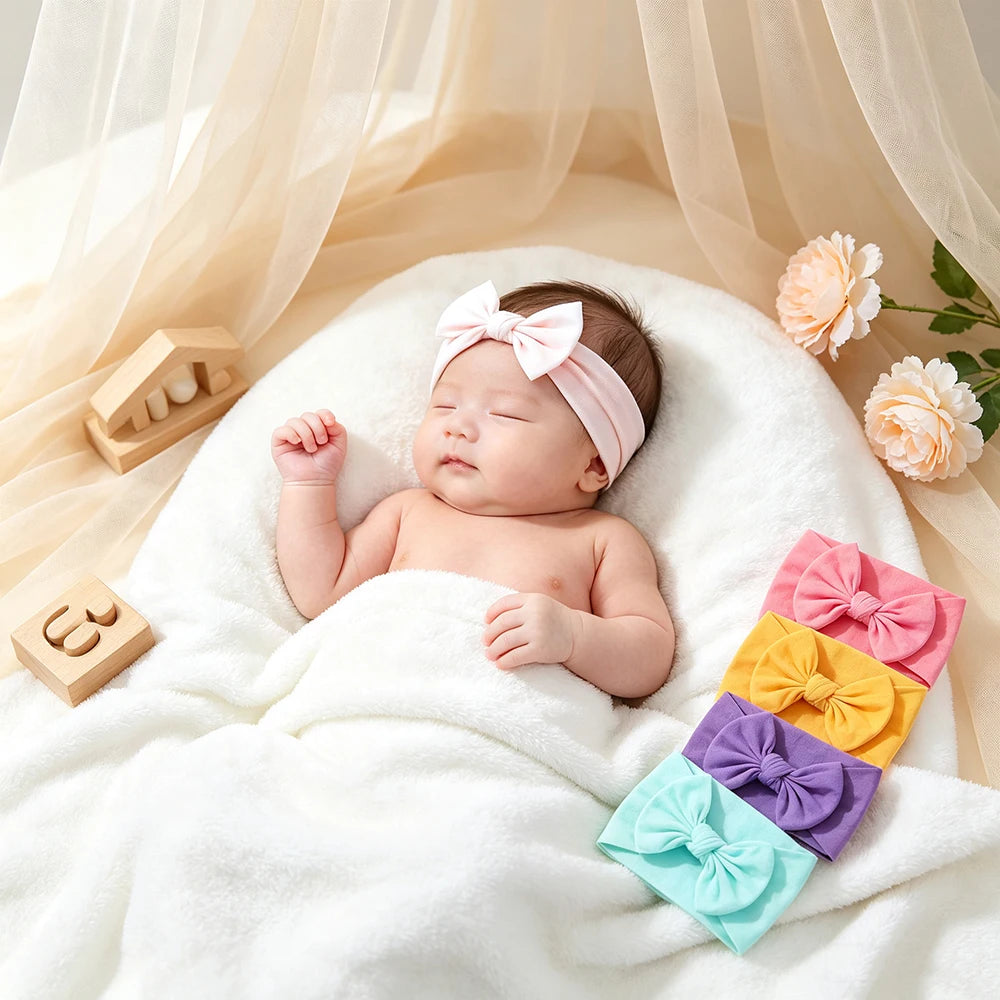 Baby Girl Bow Knit Headbands (Set of 10)