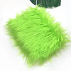 Bright lime green faux fur fabric used for DIY sewing, doll hair, and cosplay