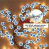 String of blue cherry blossom LED lights with self-adhesive hooks for DIY decorations