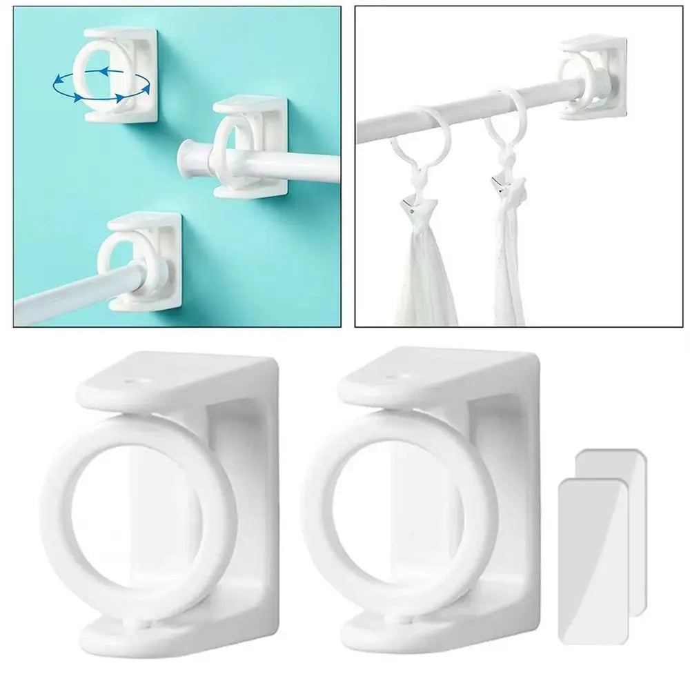 360° Rotatable Adhesive Curtain Rod Brackets (Set of 10)