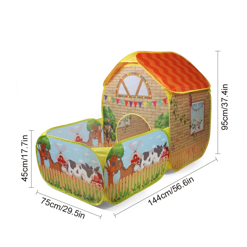 Kids' Pop-Up Garden Play Tent with Steel Frame