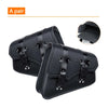 A pair of black PU leather motorcycle side saddlebags for tool and storage.