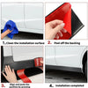 Instructions for installing a self-adhesive car door edge protector strip on a vehicle.