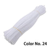 A bundle of white chenille craft stems, color no. 24, for DIY projects.