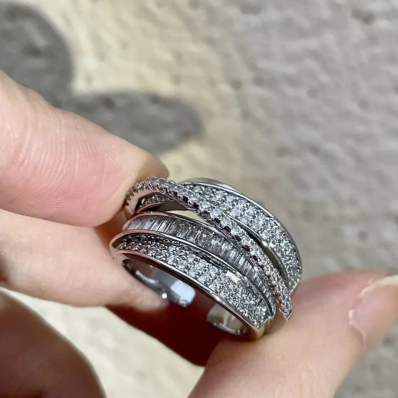 Multi-Layer Rhinestone Ring