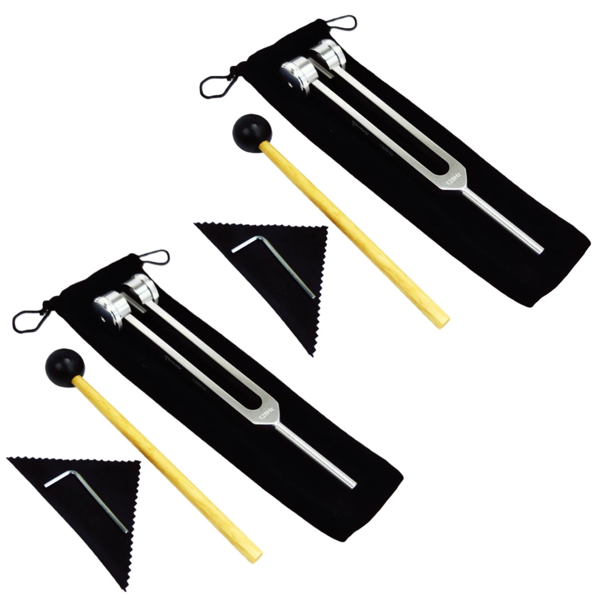 128Hz Aluminum Alloy Tuning Fork Set for Sound Therapy and Chakra Balancing