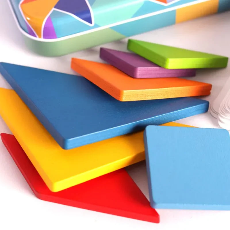 Wooden Tangram Puzzle Set for Kids – Montessori Learning Toy