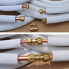 White insulated copper pipe extension fittings with brass flare nuts