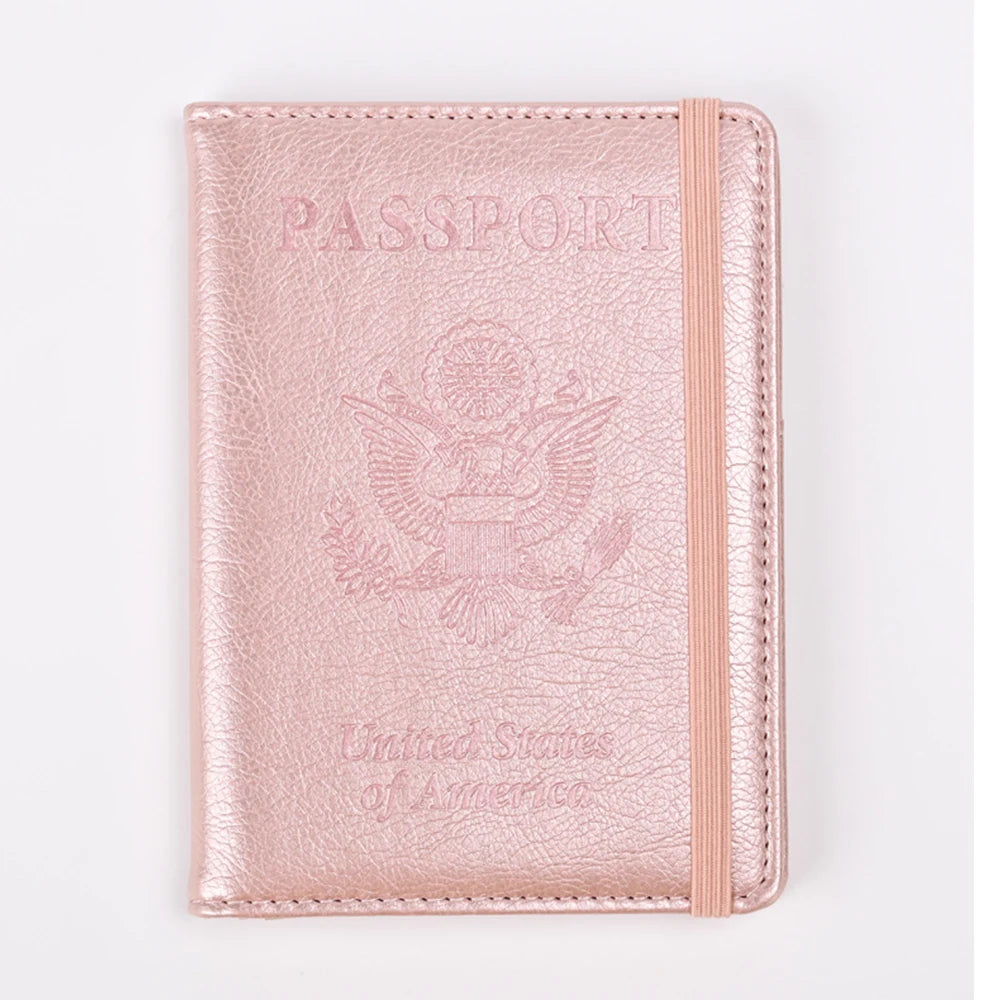 RFID-Blocking PU Leather Passport Holder with 3D Embossed Design