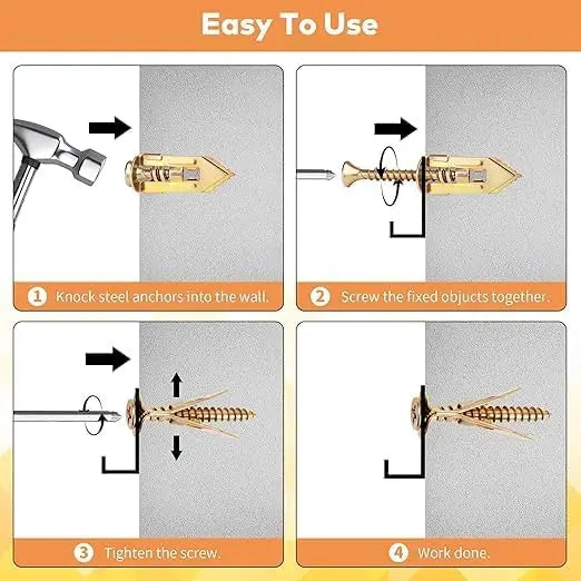 Heavy-Duty Self-Drilling Drywall Anchors & Screws