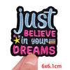 Encouraging Embroidered Iron-On Patches for Jackets, Jeans & Bags