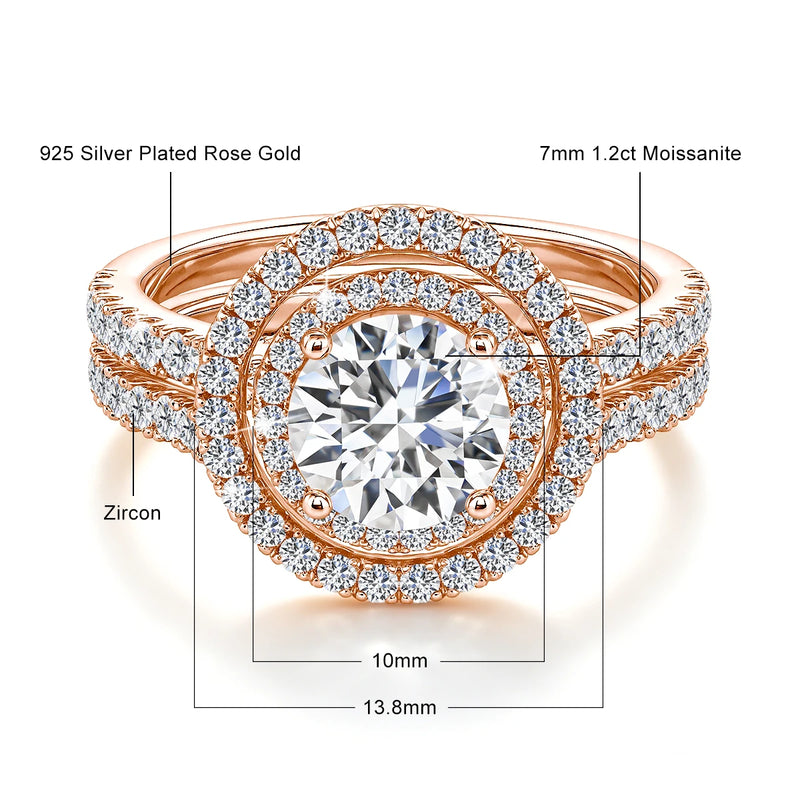 1.2ct Round Moissanite Ring in 925 Sterling Silver