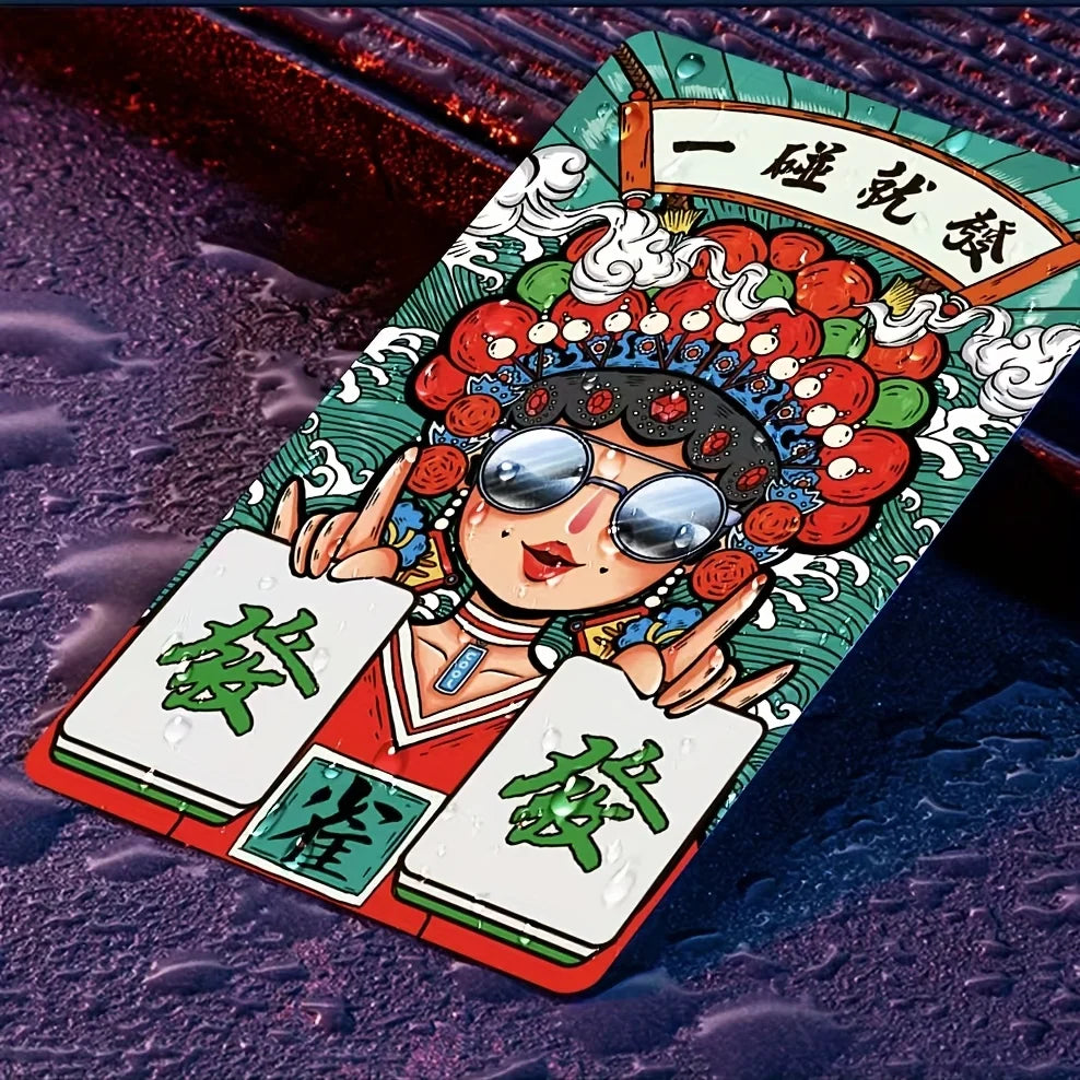Portable Mahjong Card Set with Dice for Travel and Parties